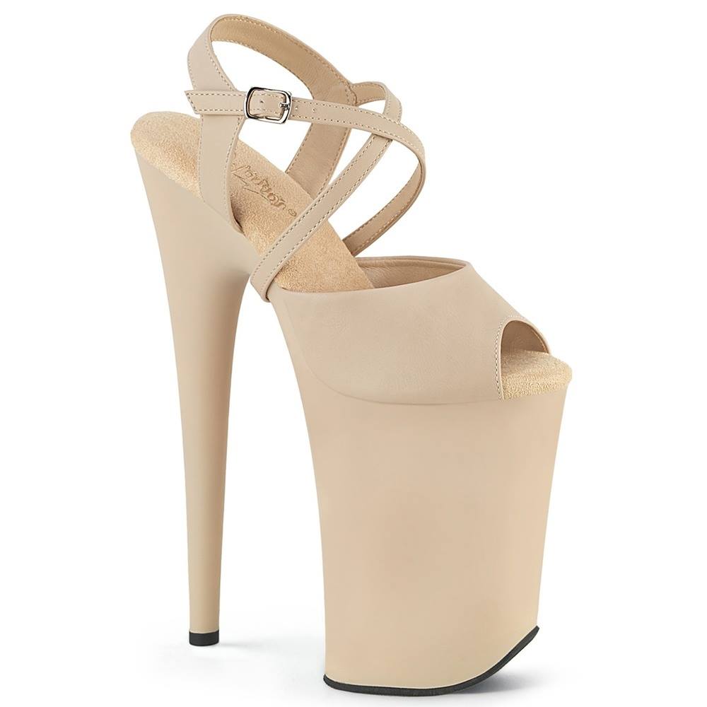 Pleaser - INFINITY924 KnöchelriemenSandale, Poledance Schuhe - Beige Product image
